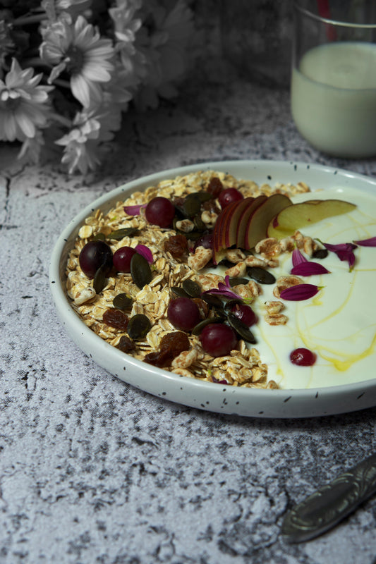 Apple Slices with Almond Butter and Granola