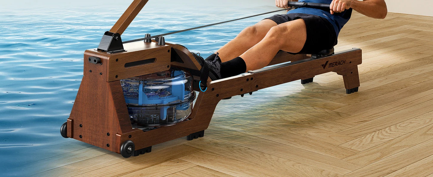 Premium Wasserrudergerät – Massivholzrudergerät für Heimfitness