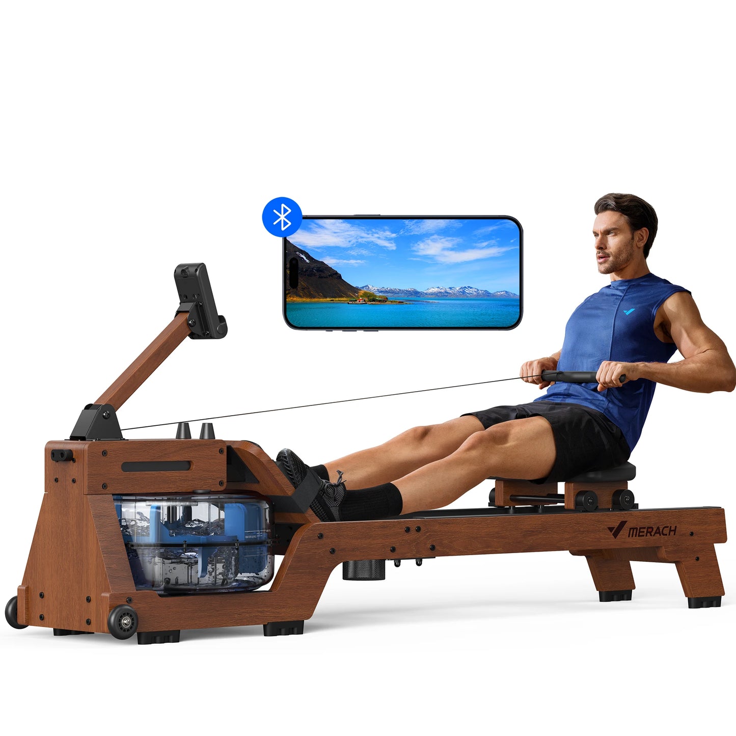 Premium Wasserrudergerät – Massivholzrudergerät für Heimfitness