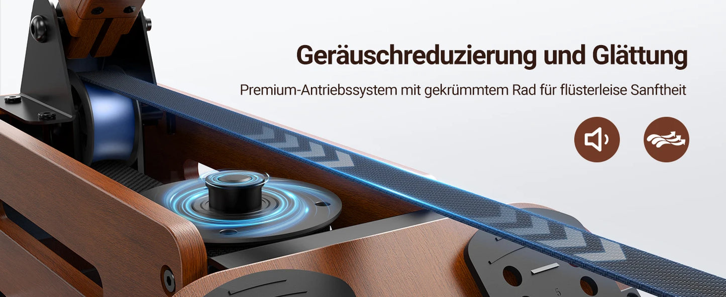 Premium Wasserrudergerät – Massivholzrudergerät für Heimfitness