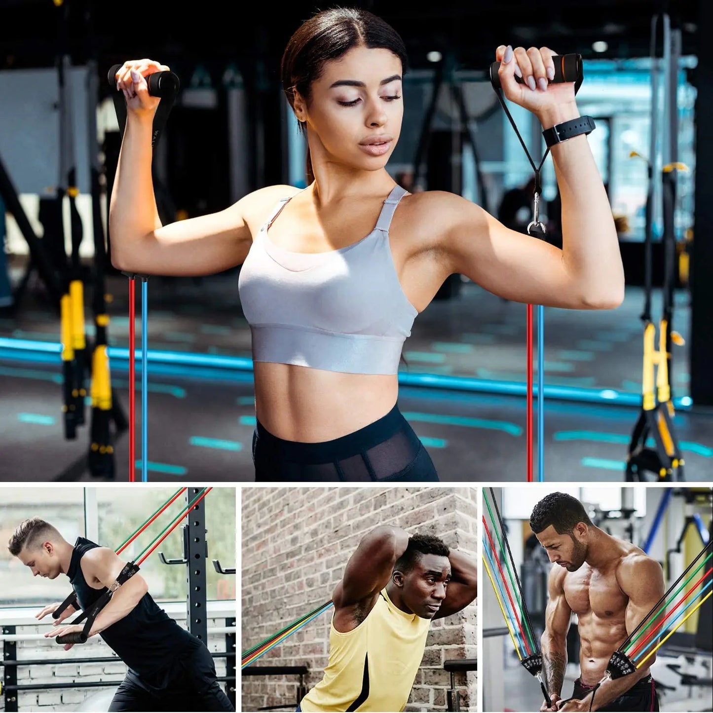 YUNEXA Widerstandsstangen- und -bänder-Set – Vielseitiges Fitnessgerät für Zuhause und unterwegs mit mehreren Varianten für Krafttraining – Pilates, Crossfit, Yoga, Bodybuilding