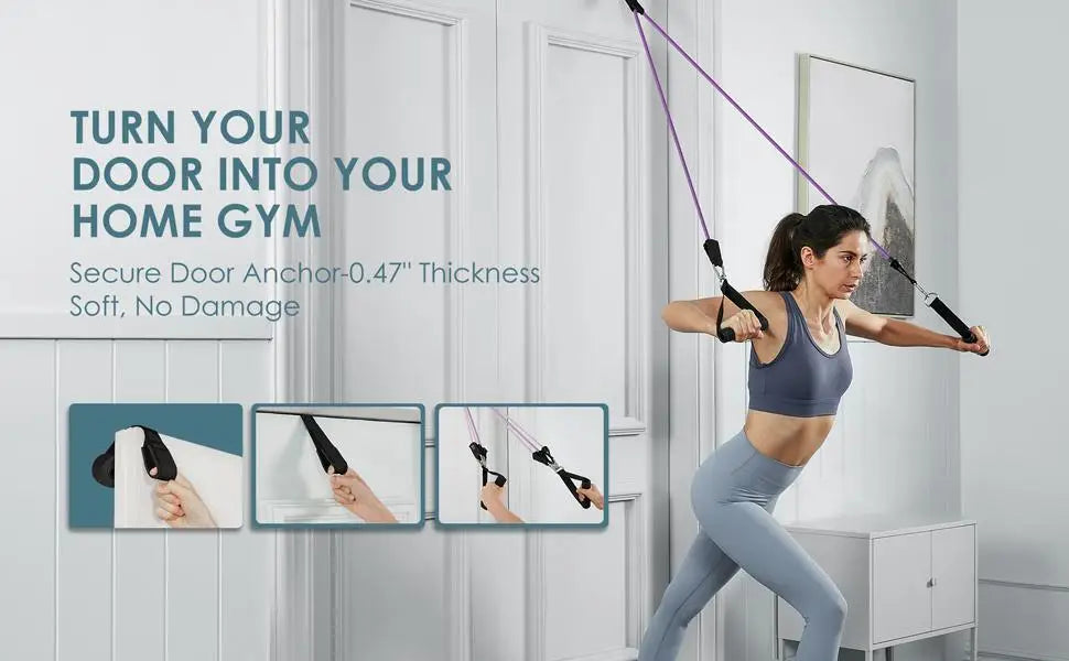 YUNEXA Widerstandsstangen- und -bänder-Set – Vielseitiges Fitnessgerät für Zuhause und unterwegs mit mehreren Varianten für Krafttraining – Pilates, Crossfit, Yoga, Bodybuilding