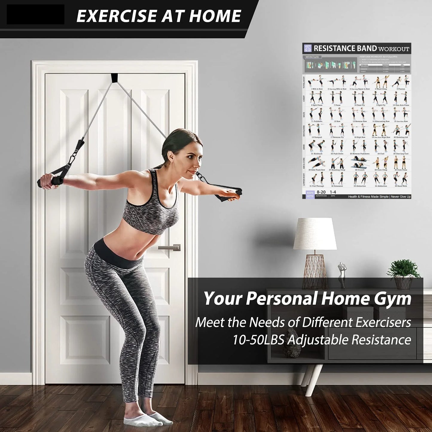 YUNEXA Widerstandsstangen- und -bänder-Set – Vielseitiges Fitnessgerät für Zuhause und unterwegs mit mehreren Varianten für Krafttraining – Pilates, Crossfit, Yoga, Bodybuilding