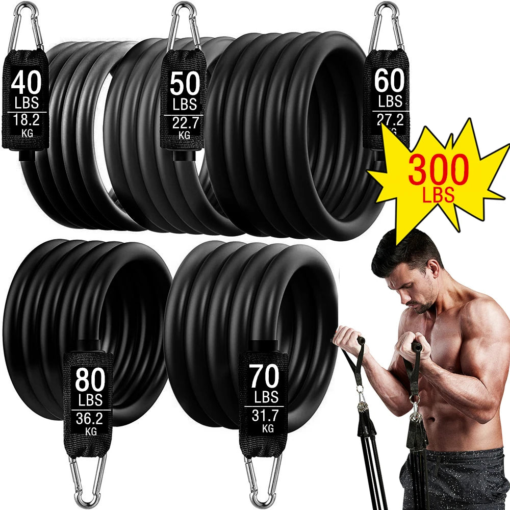YUNEXA Widerstandsstangen- und -bänder-Set – Vielseitiges Fitnessgerät für Zuhause und unterwegs mit mehreren Varianten für Krafttraining – Pilates, Crossfit, Yoga, Bodybuilding