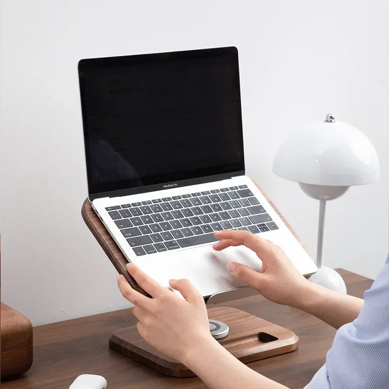 YUNEXA ErgoFold – Hochwertiger Laptop- und Leseständer aus Holz für Zuhause und das Büro