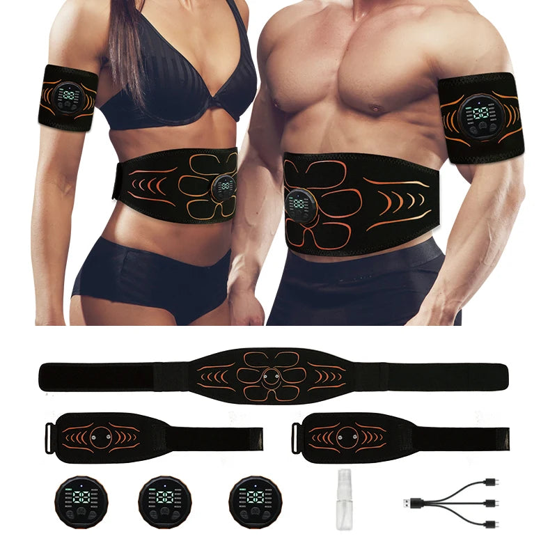 YUNEXA EMS Bauch- und Ganzkörper-Toning-Gürtel – Einstellbarer Muskelstimulator für Bauch, Rücken, Arme, Oberschenkel und mehr
