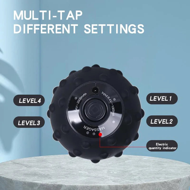 YUNEXA Electric Massage Ball with four vibration frequencies for targeted muscle relaxation and pain relief.