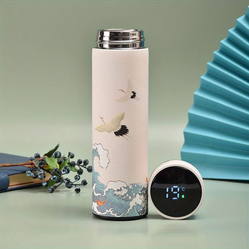 Retro Smart Temperature Display Insulated Bottle – YUNEXA Stainless Steel Thermal Water Flask