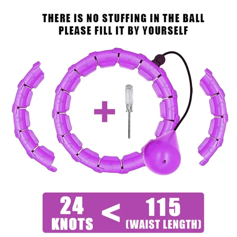YUNEXA Smart Weighted Sports Circle Hoop – Verstellbare, abnehmbare Reifen für Erwachsene | 2-in-1 Fitness & Muskelentspannung