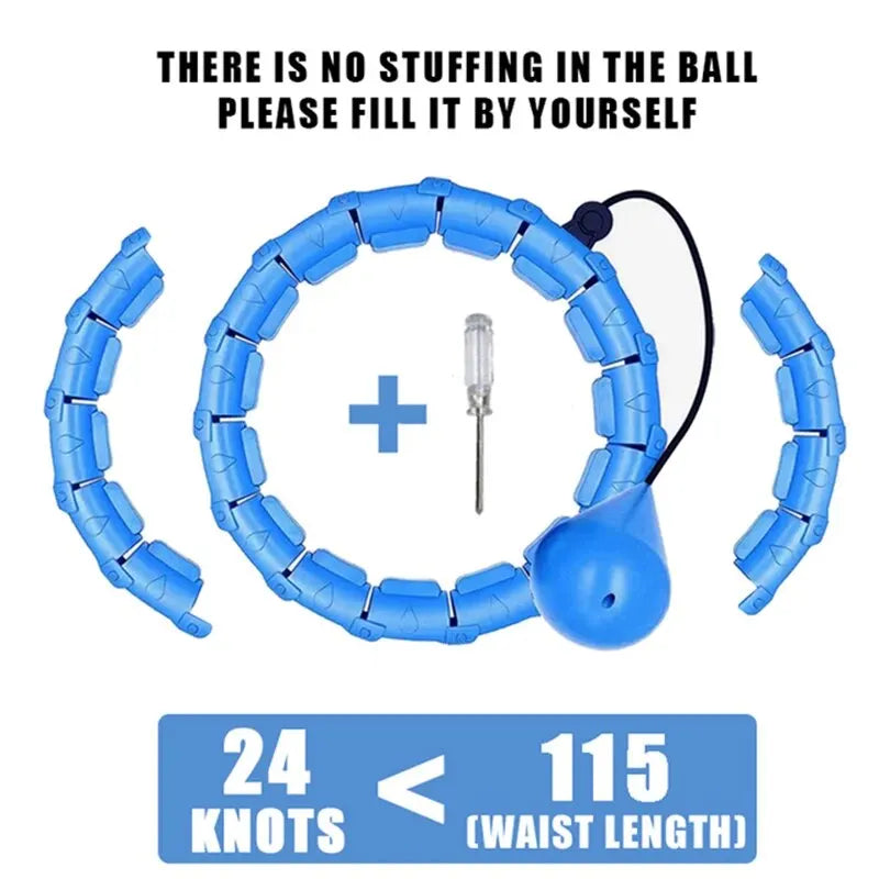 YUNEXA Smart Weighted Sports Circle Hoop – Verstellbare, abnehmbare Reifen für Erwachsene | 2-in-1 Fitness & Muskelentspannung