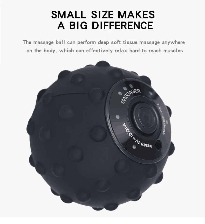 YUNEXA Electric Massage Ball with four vibration frequencies for targeted muscle relaxation and pain relief.