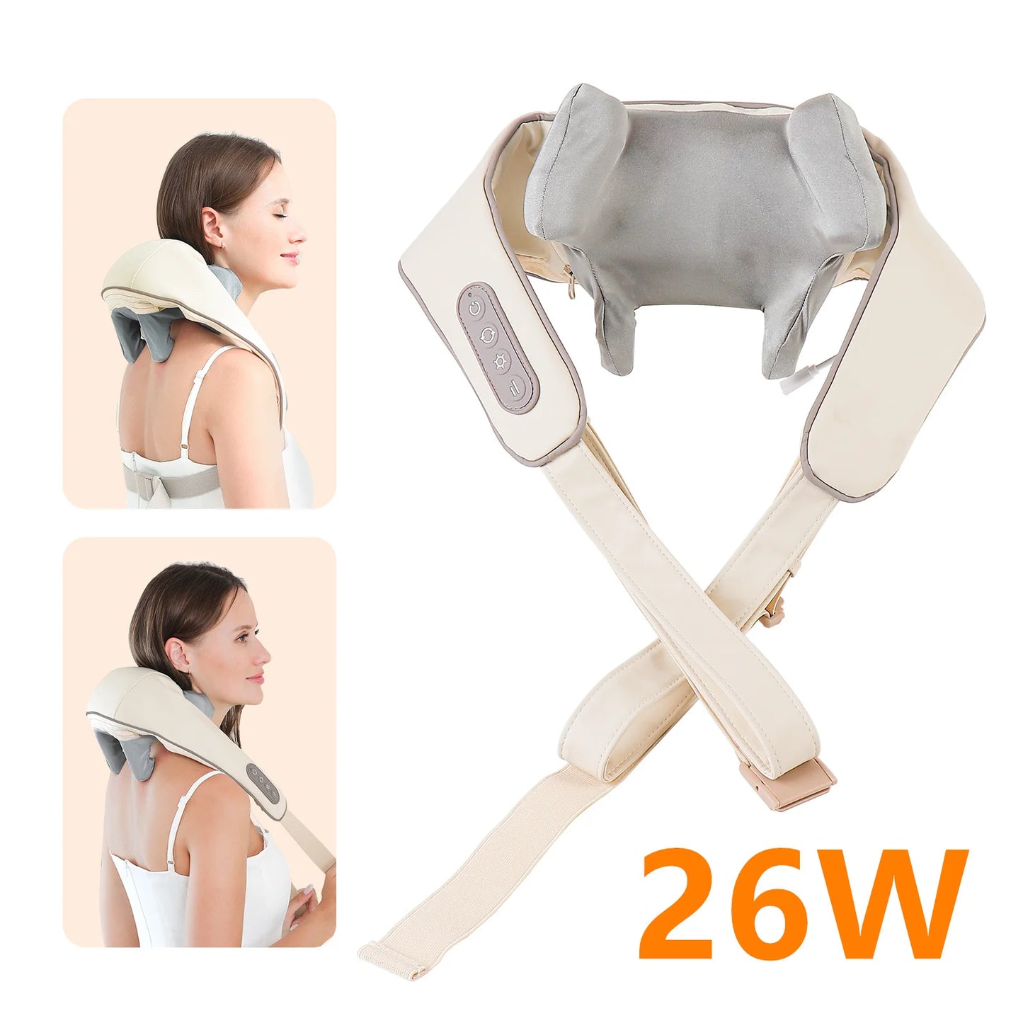 YUNEXA Nacken- und Schultermassagegerät – 26 W/20 W, kabellose Tiefenmassage mit Wärme zur Entspannung und Erholung