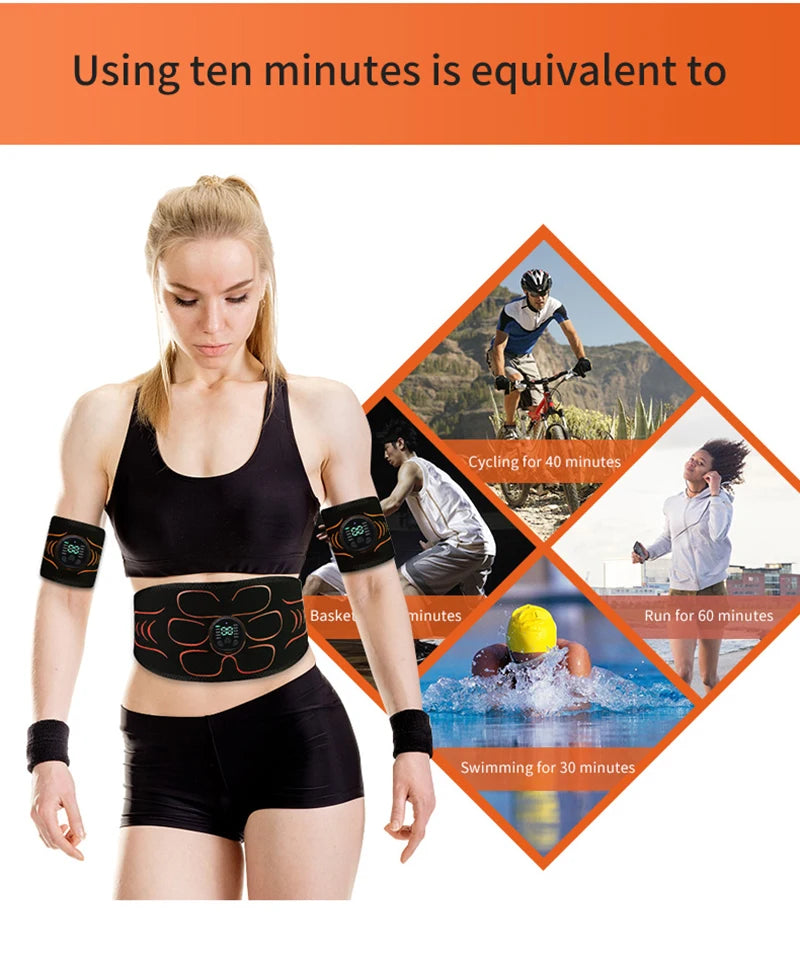 YUNEXA EMS Bauch- und Ganzkörper-Toning-Gürtel – Einstellbarer Muskelstimulator für Bauch, Rücken, Arme, Oberschenkel und mehr