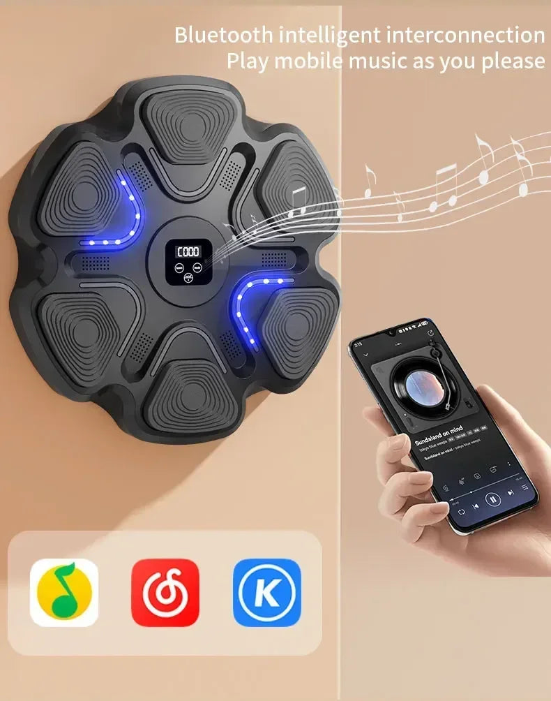 YUNEXA Smart Bluetooth Boxing Wall Target – Interaktiver Reflextrainer mit einstellbarer Geschwindigkeit und Musiksynchronisation