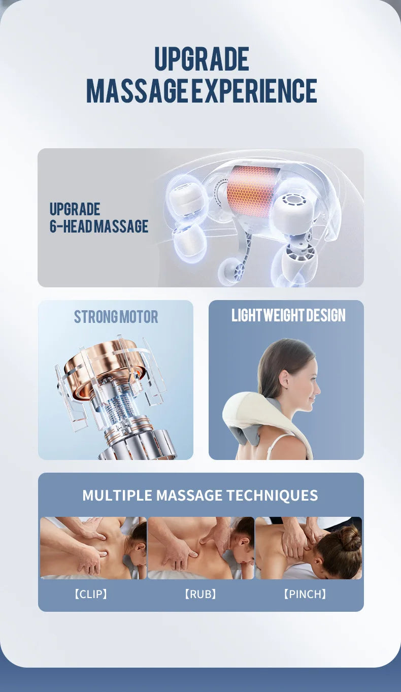 YUNEXA Nacken- und Schultermassagegerät – 26 W/20 W, kabellose Tiefenmassage mit Wärme zur Entspannung und Erholung