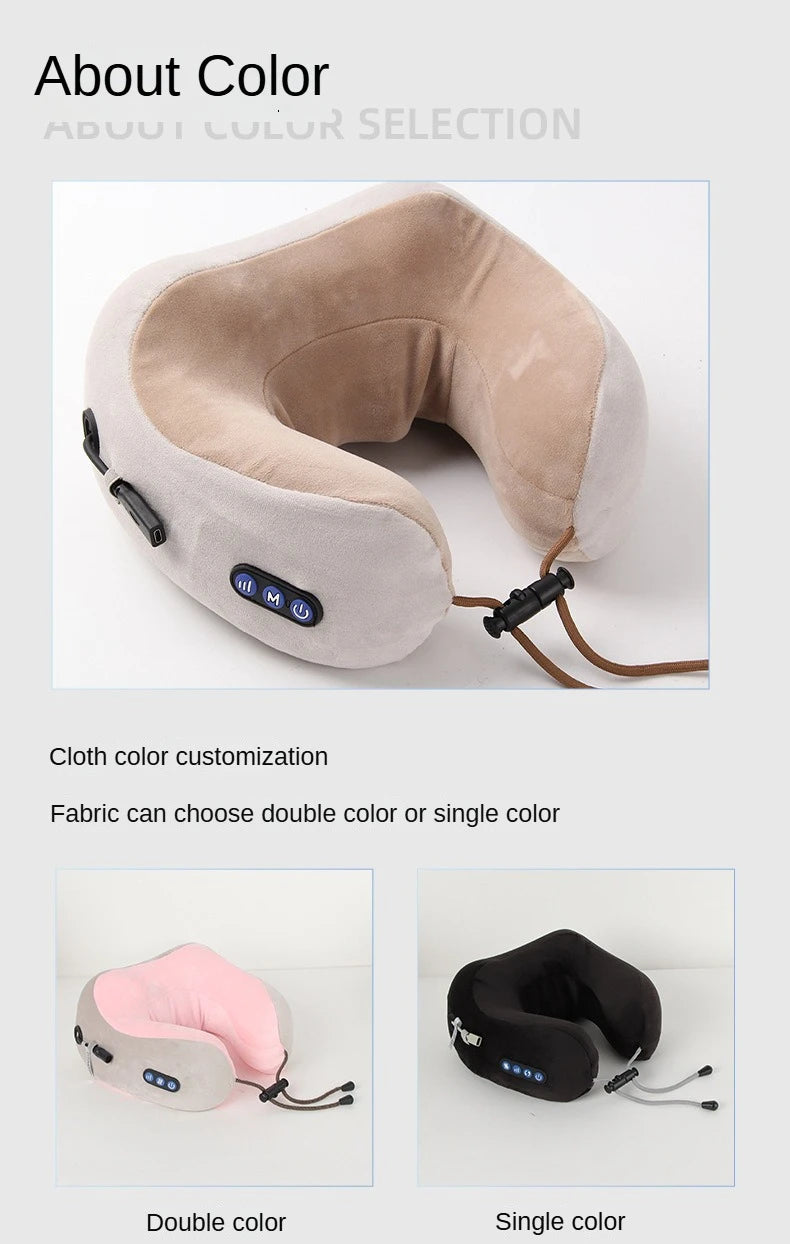 YUNEXA U-Shaped Rechargeable Neck Massager Pillow – Portable Shoulder and Cervical Massager for Relaxation and Comfort