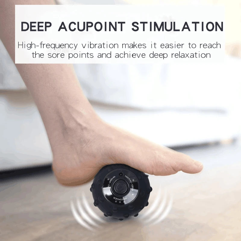 YUNEXA Electric Massage Ball with four vibration frequencies for targeted muscle relaxation and pain relief.