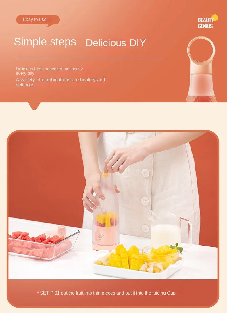 YUNEXA 450ML Electric Juicer – Fresh Juice Anywhere, Anytime