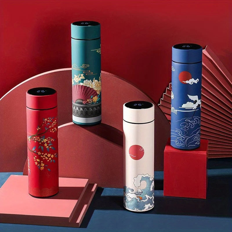 Retro Smart Temperature Display Insulated Bottle – YUNEXA Stainless Steel Thermal Water Flask