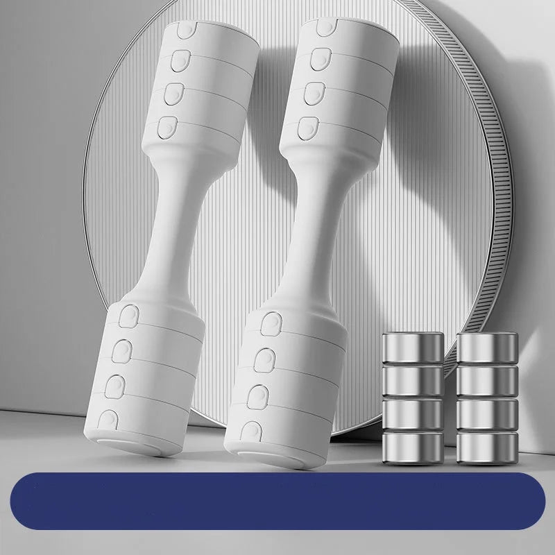 YUNEXA Adjustable Dumbbells for men and women with rubber grip handle and sleek electroplated finish.