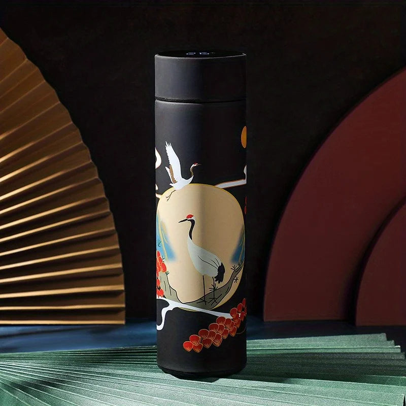 Retro Smart Temperature Display Insulated Bottle – YUNEXA Stainless Steel Thermal Water Flask