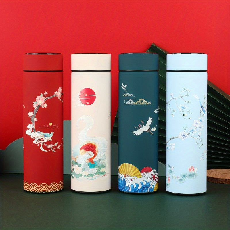 Retro Smart Temperature Display Insulated Bottle – YUNEXA Stainless Steel Thermal Water Flask
