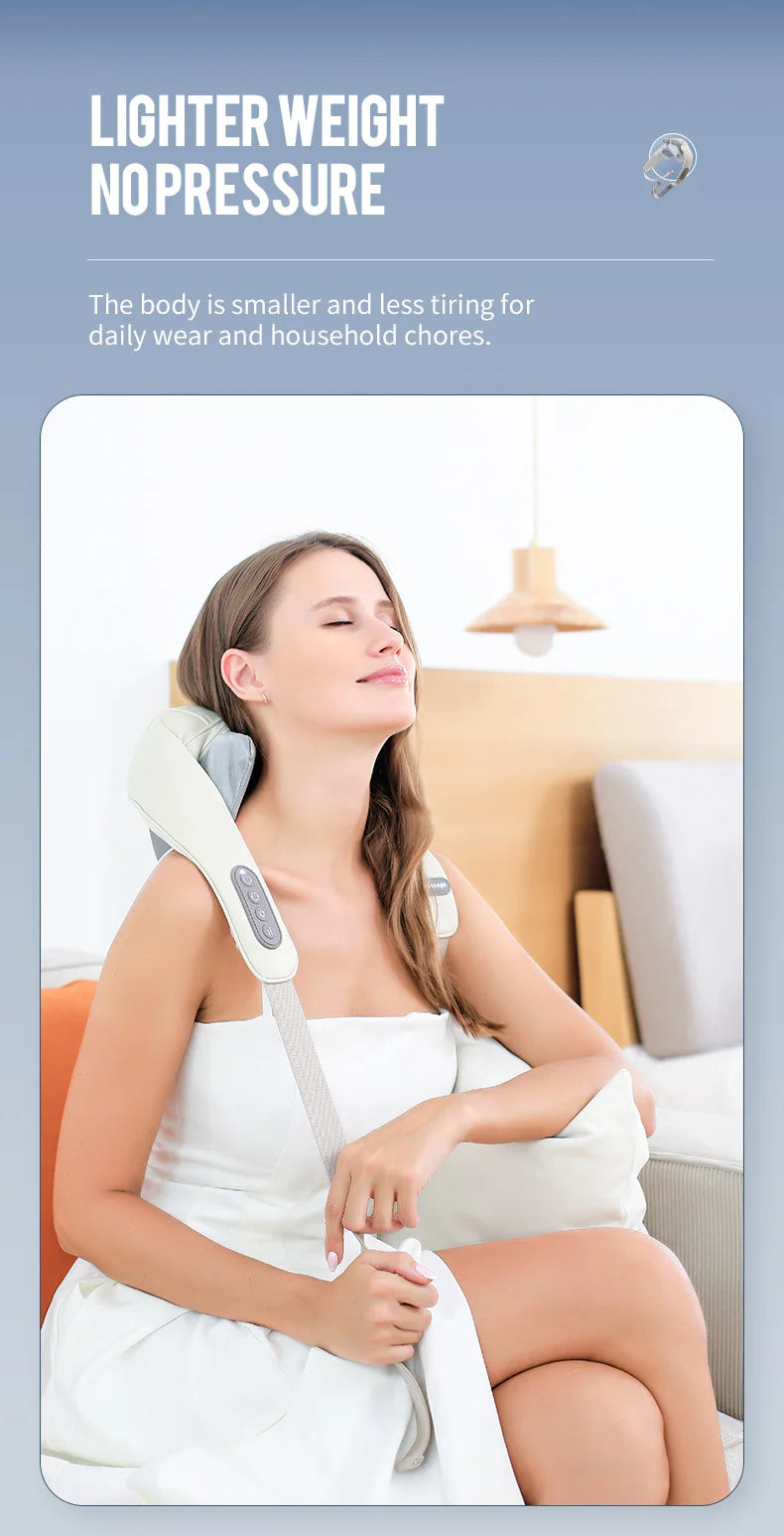 YUNEXA Nacken- und Schultermassagegerät – 26 W/20 W, kabellose Tiefenmassage mit Wärme zur Entspannung und Erholung