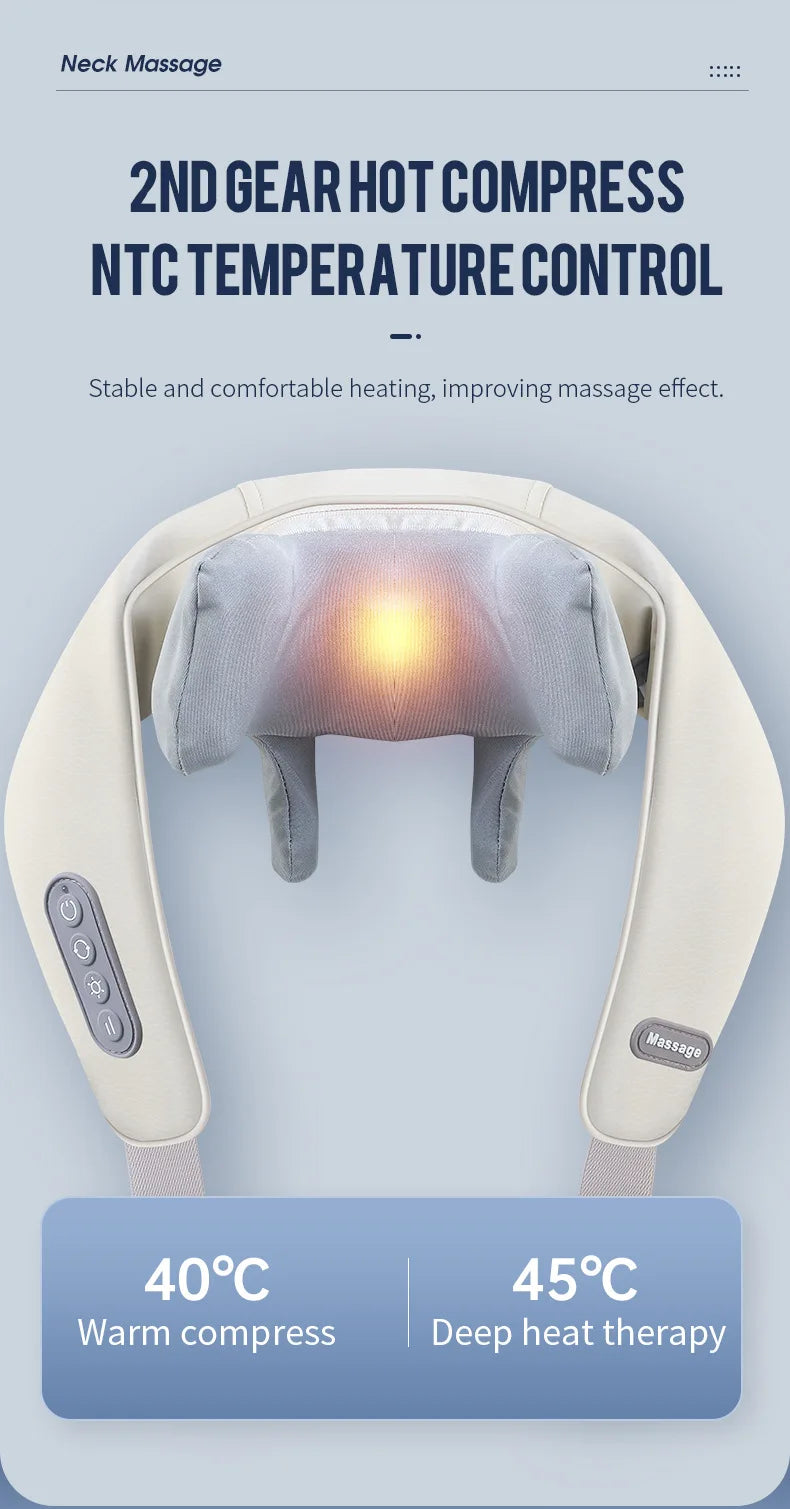 YUNEXA Nacken- und Schultermassagegerät – 26 W/20 W, kabellose Tiefenmassage mit Wärme zur Entspannung und Erholung