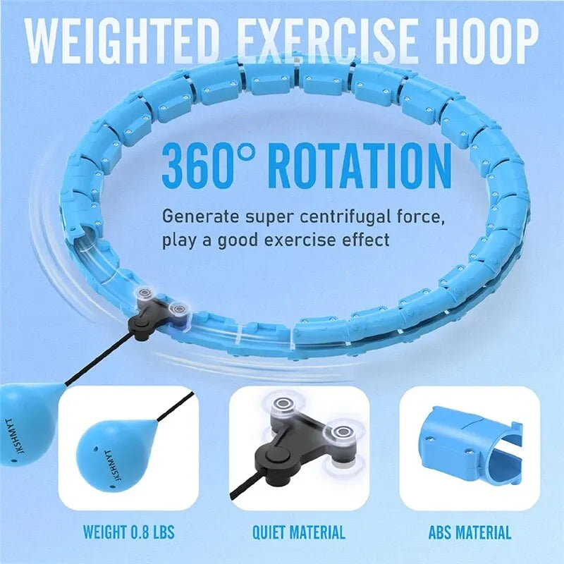 Shock-absorbing massage ring on the YUNEXA Weighted Sports Hoop for comfort and back relief.