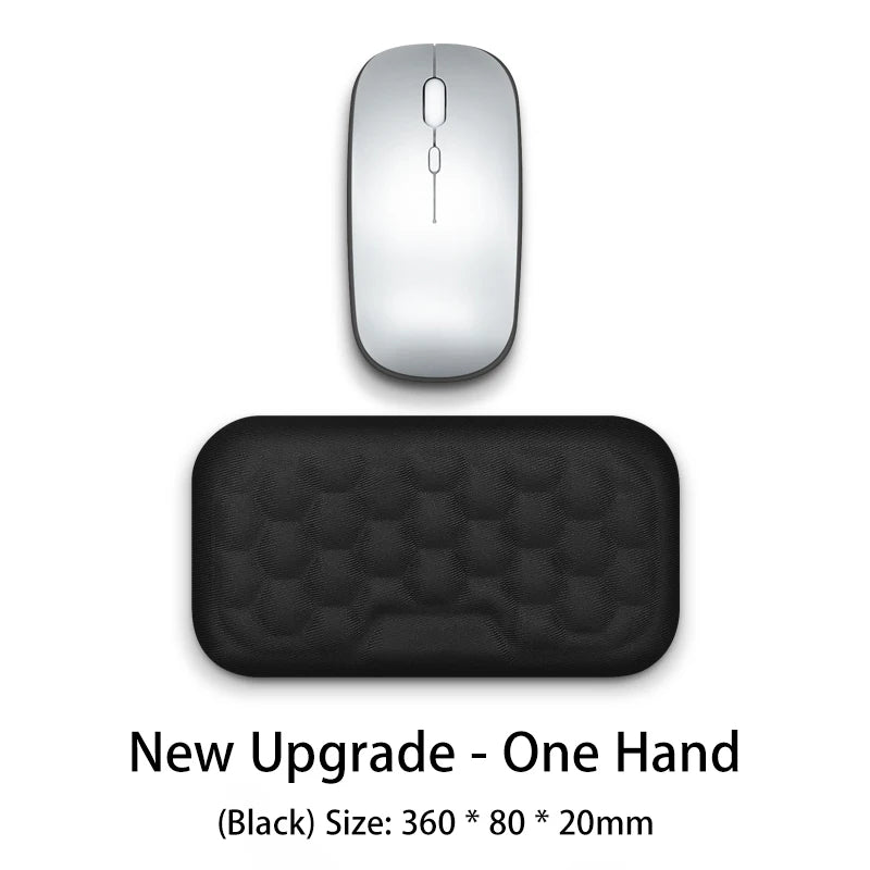 YUNEXA ergonomic keyboard and mouse wrist rest with memory foam and non-slip base for typing and gaming comfort.