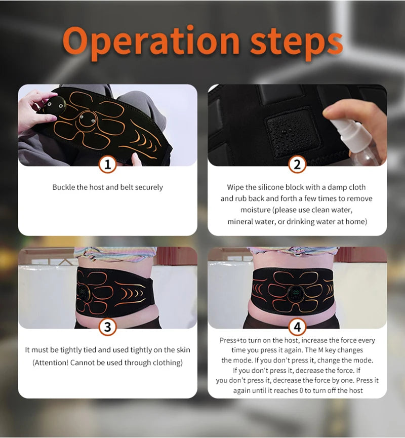 YUNEXA EMS Bauch- und Ganzkörper-Toning-Gürtel – Einstellbarer Muskelstimulator für Bauch, Rücken, Arme, Oberschenkel und mehr