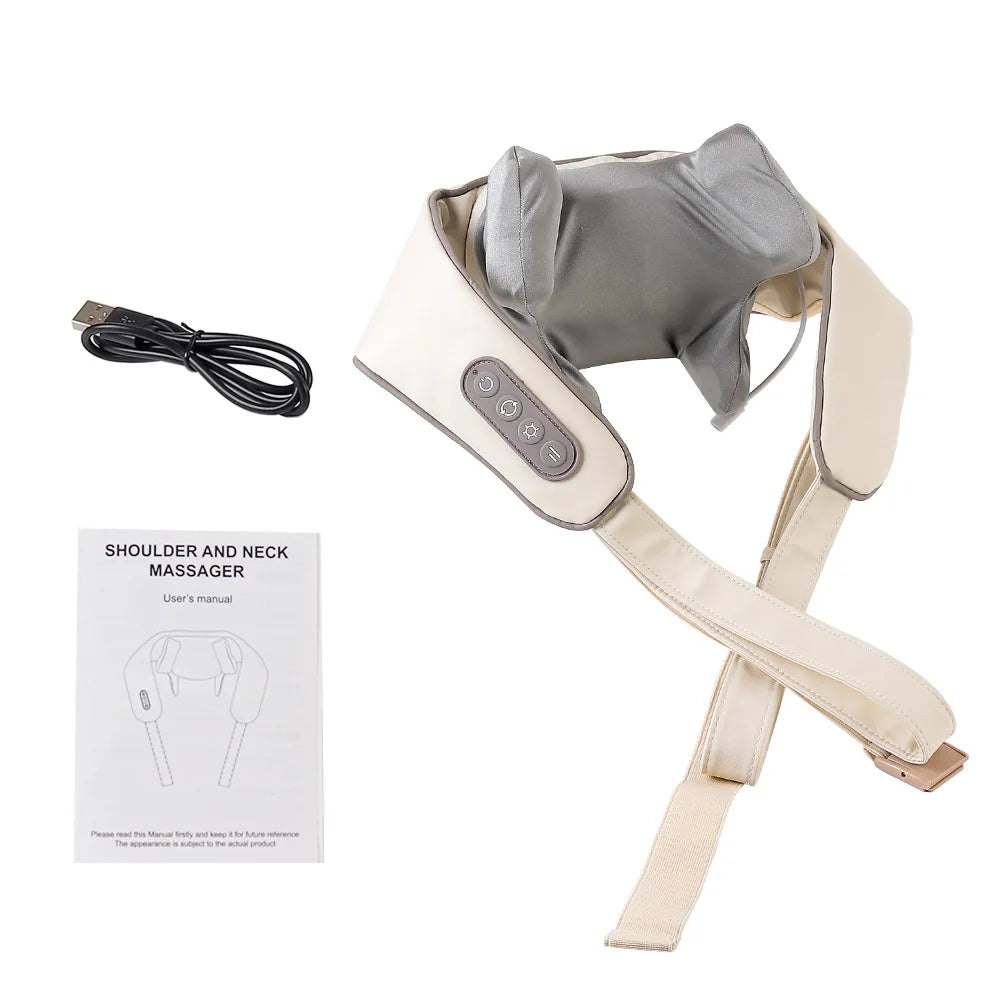 YUNEXA Nacken- und Schultermassagegerät – 26 W/20 W, kabellose Tiefenmassage mit Wärme zur Entspannung und Erholung