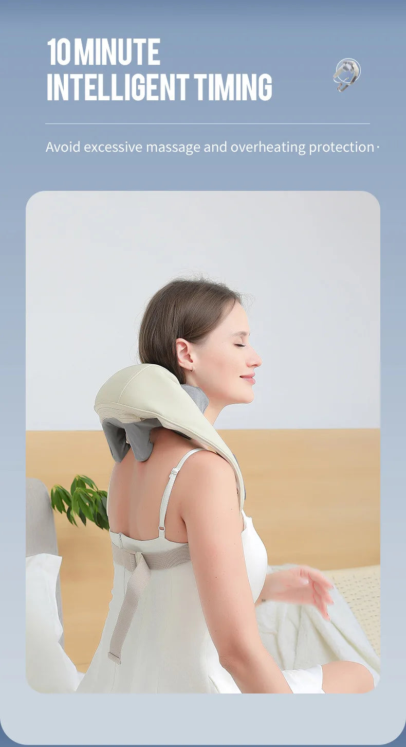 YUNEXA Nacken- und Schultermassagegerät – 26 W/20 W, kabellose Tiefenmassage mit Wärme zur Entspannung und Erholung
