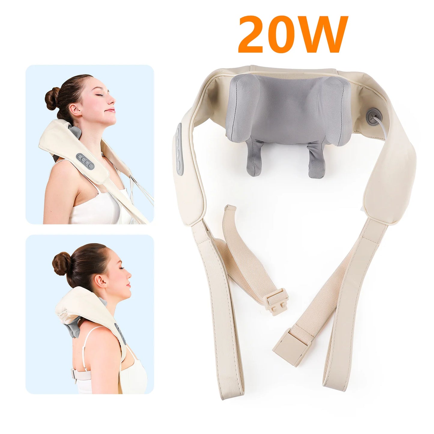 YUNEXA Nacken- und Schultermassagegerät – 26 W/20 W, kabellose Tiefenmassage mit Wärme zur Entspannung und Erholung