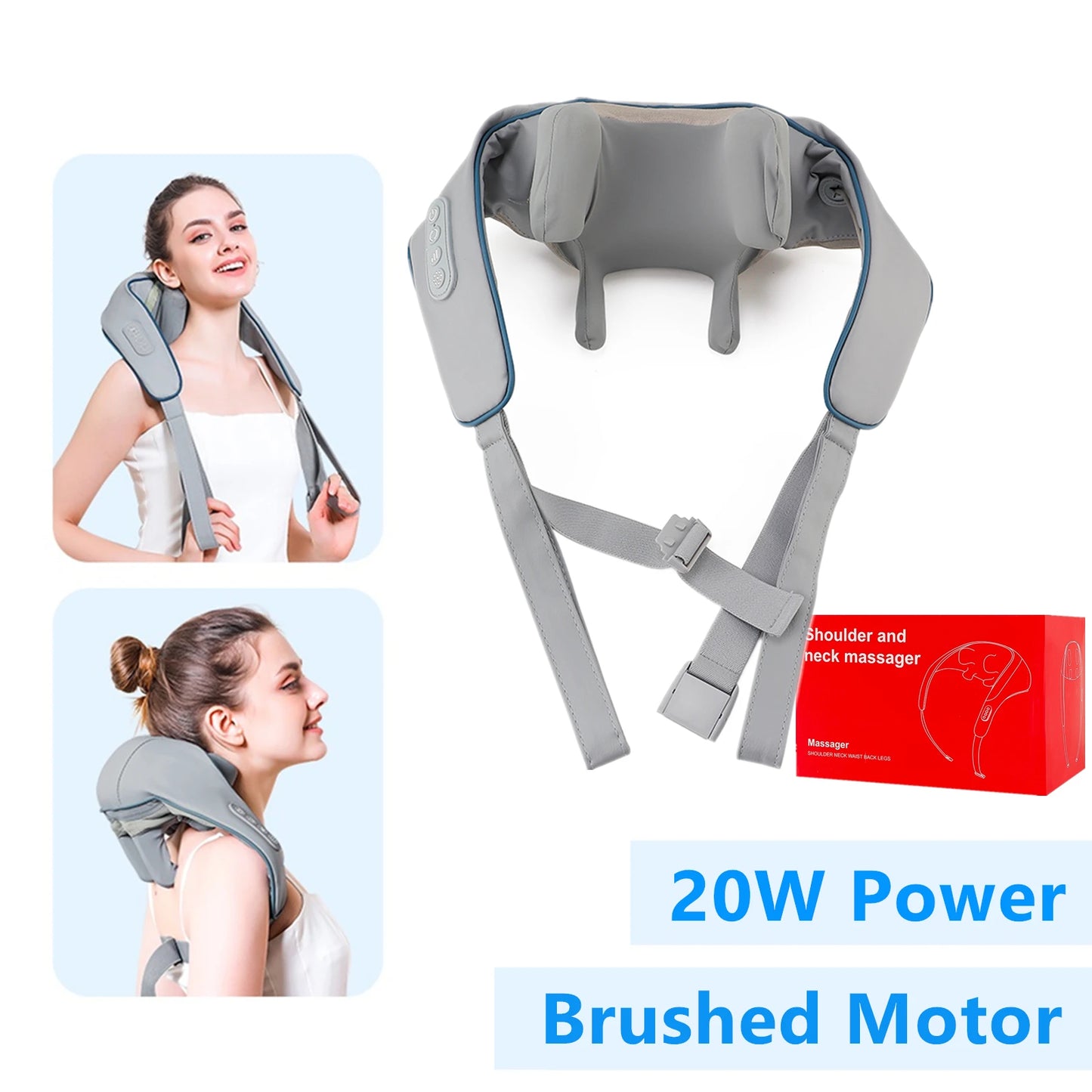YUNEXA Nacken- und Schultermassagegerät – 26 W/20 W, kabellose Tiefenmassage mit Wärme zur Entspannung und Erholung
