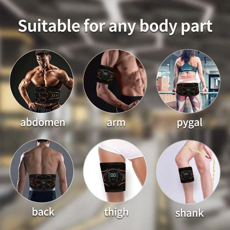 YUNEXA EMS Bauch- und Ganzkörper-Toning-Gürtel – Einstellbarer Muskelstimulator für Bauch, Rücken, Arme, Oberschenkel und mehr