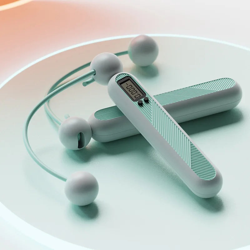 Ergonomic handles of YUNEXA Jump Rope with anti-slip grip.