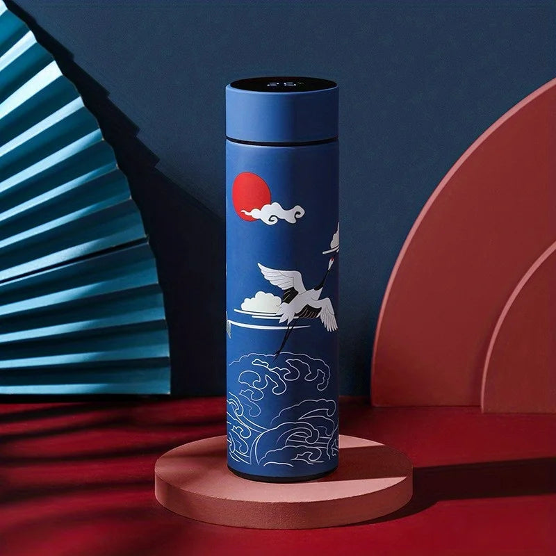 Retro Smart Temperature Display Insulated Bottle – YUNEXA Stainless Steel Thermal Water Flask
