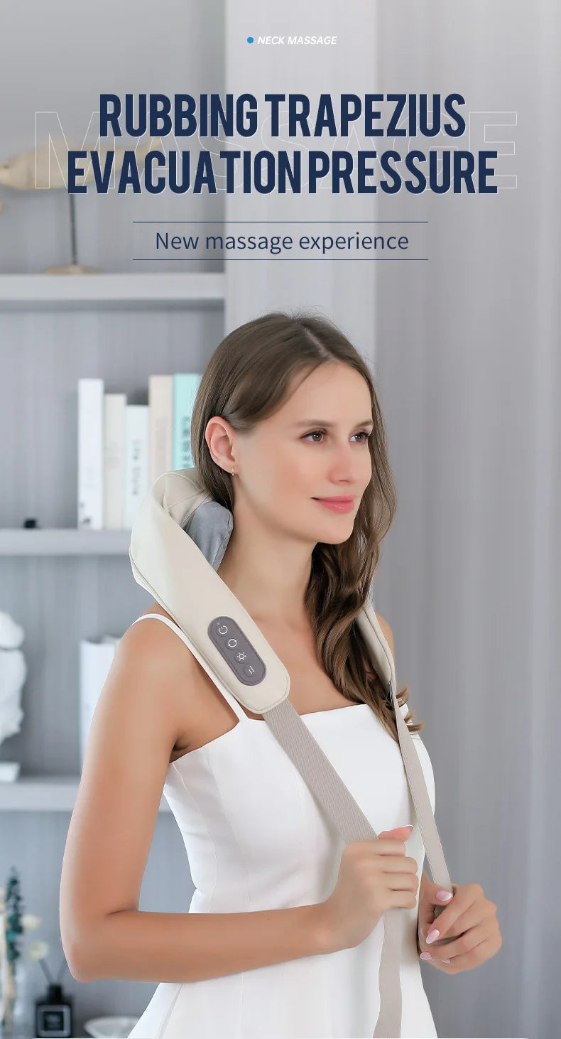 YUNEXA Nacken- und Schultermassagegerät – 26 W/20 W, kabellose Tiefenmassage mit Wärme zur Entspannung und Erholung