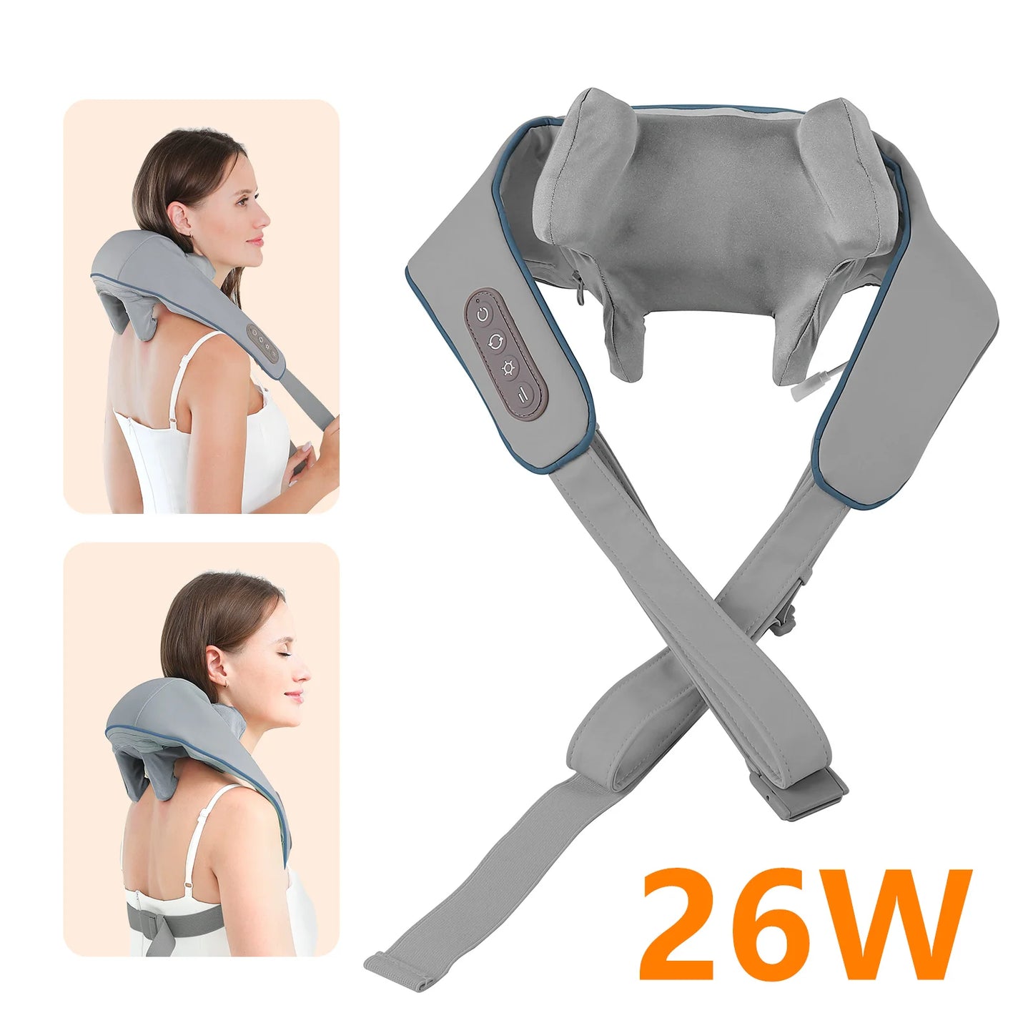 YUNEXA Nacken- und Schultermassagegerät – 26 W/20 W, kabellose Tiefenmassage mit Wärme zur Entspannung und Erholung