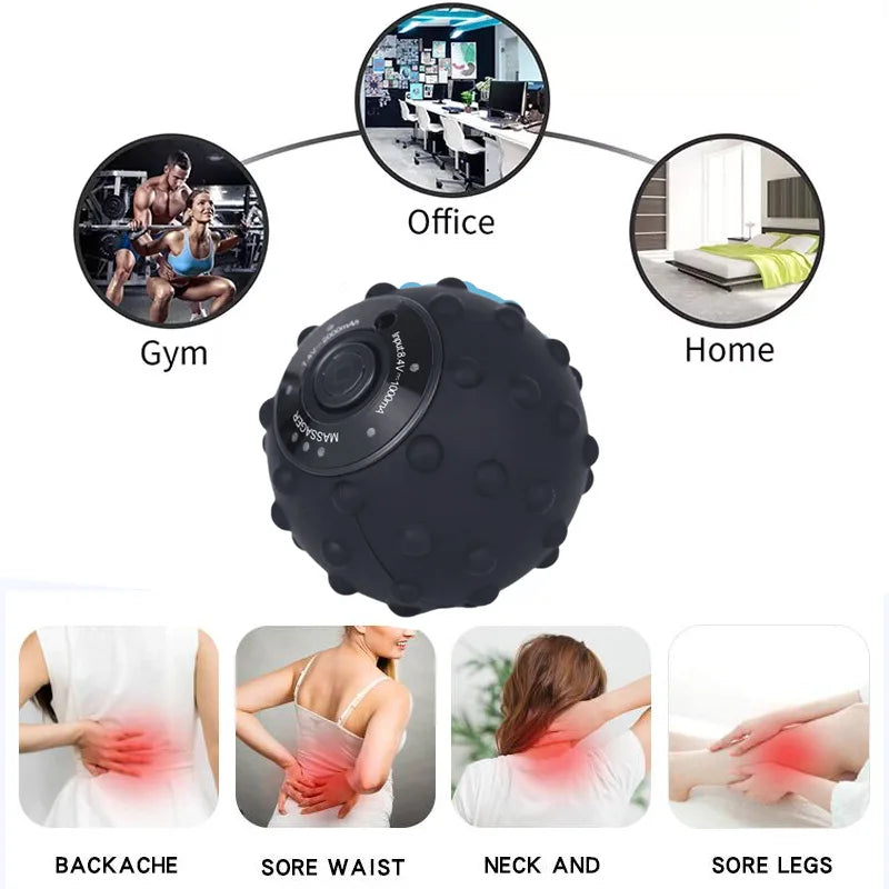 YUNEXA Electric Massage Ball with four vibration frequencies for targeted muscle relaxation and pain relief.