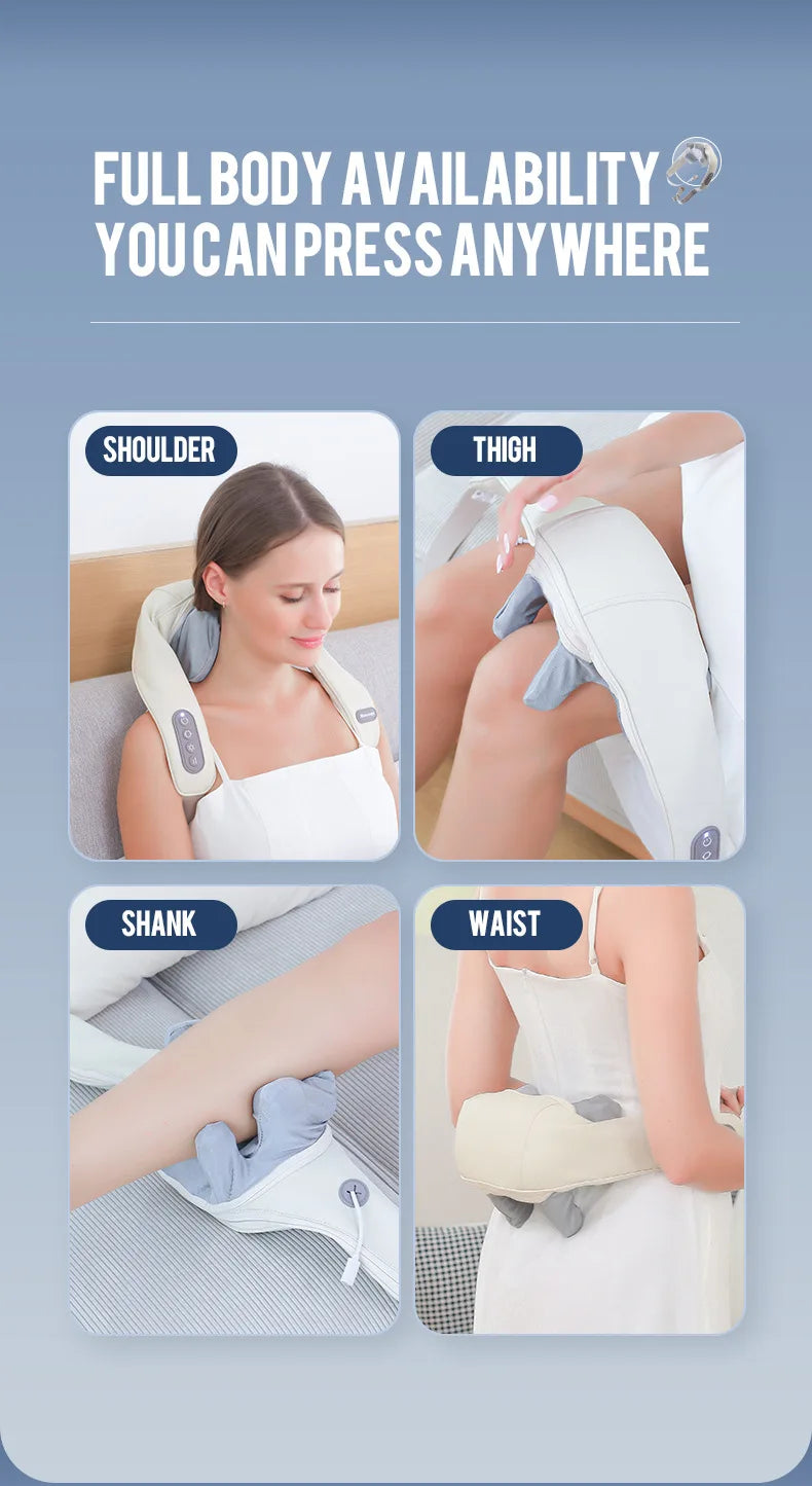 YUNEXA Nacken- und Schultermassagegerät – 26 W/20 W, kabellose Tiefenmassage mit Wärme zur Entspannung und Erholung