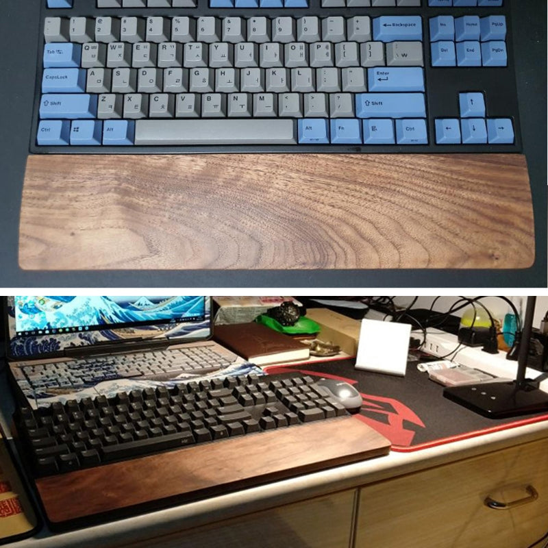 YUNEXA Walnuss-Tastatur-Handgelenkauflage