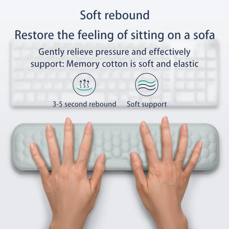 YUNEXA ergonomic keyboard and mouse wrist rest with memory foam and non-slip base for typing and gaming comfort.