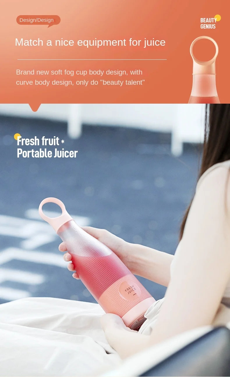 YUNEXA 450ML Electric Juicer – Fresh Juice Anywhere, Anytime
