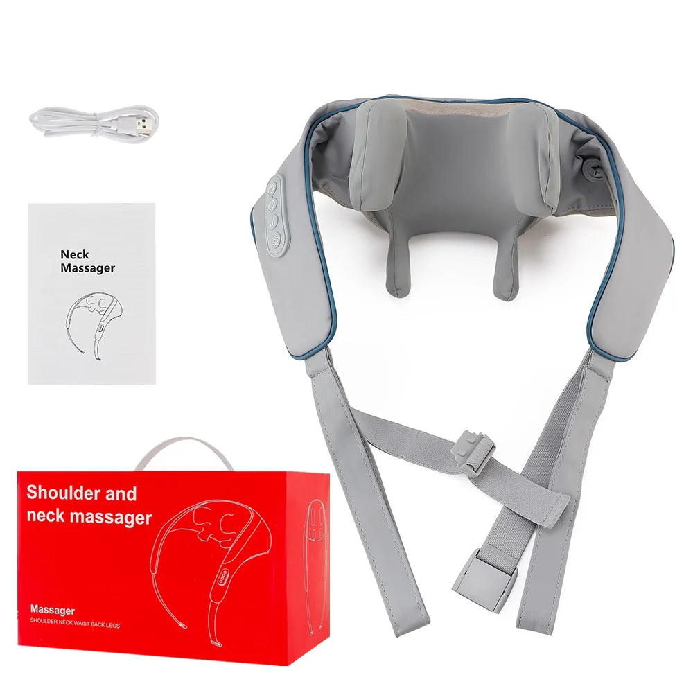 YUNEXA Nacken- und Schultermassagegerät – 26 W/20 W, kabellose Tiefenmassage mit Wärme zur Entspannung und Erholung