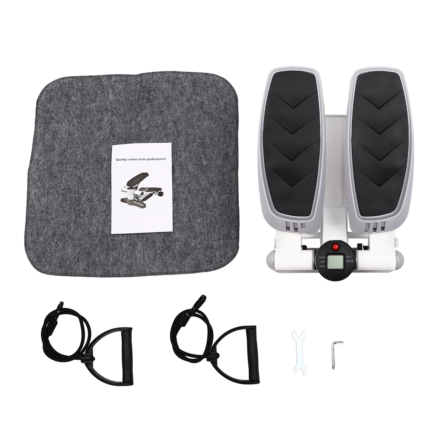 YUNEXA Fitness Stepper with resistance bands, LED display, and ergonomic design for effective home workouts.