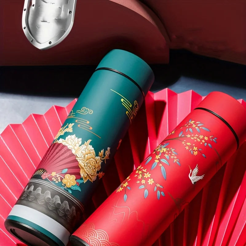 Retro Smart Temperature Display Insulated Bottle – YUNEXA Stainless Steel Thermal Water Flask