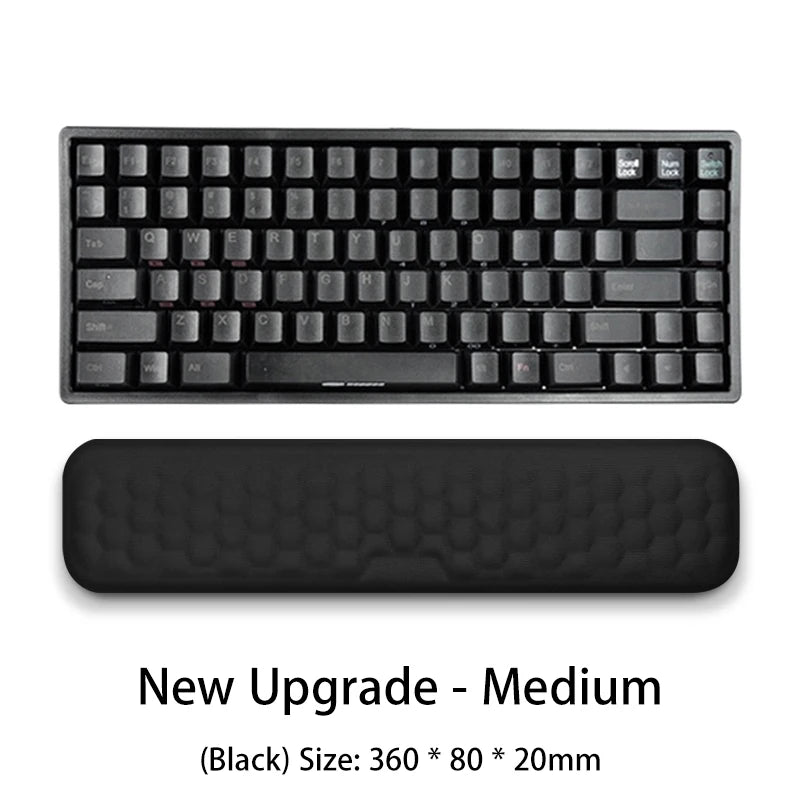YUNEXA ergonomic keyboard and mouse wrist rest with memory foam and non-slip base for typing and gaming comfort.