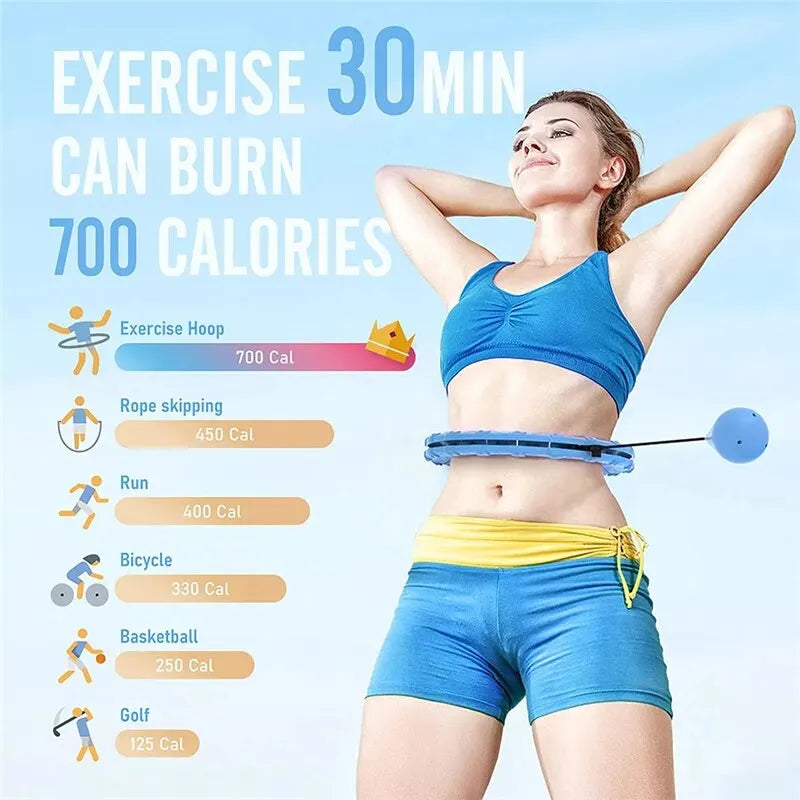 YUNEXA Weighted Sports Hoop in action during a fitness routine.